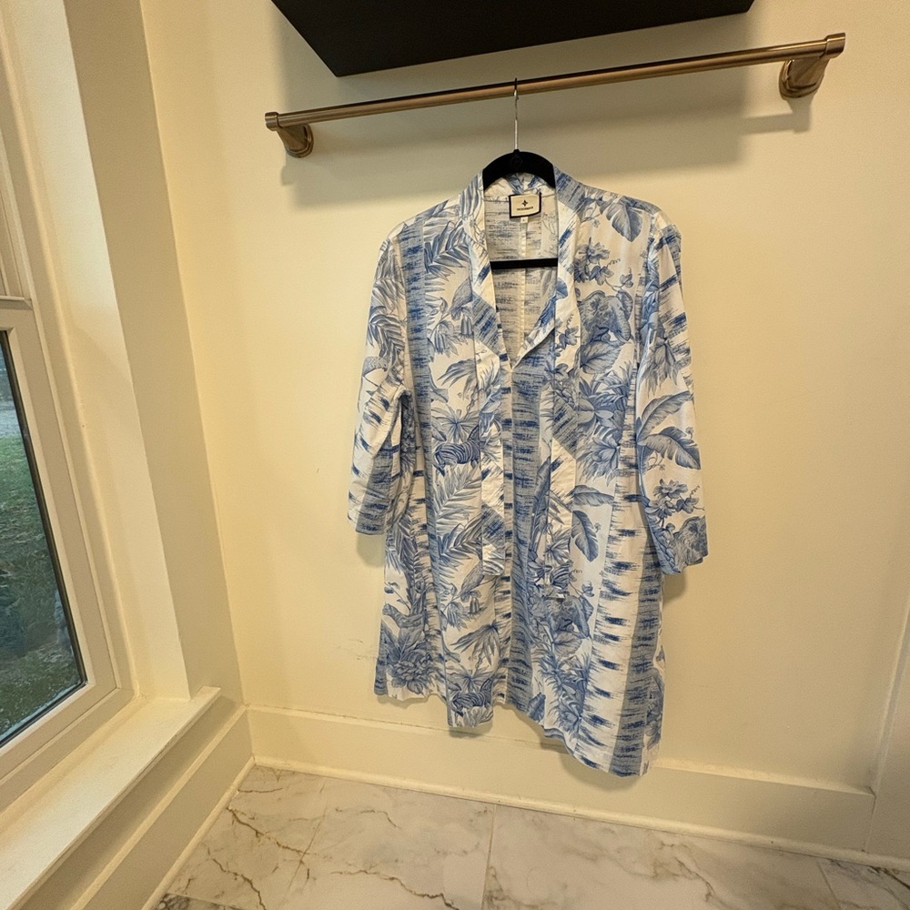 Tuckernuck Blue and White Toile Dress/Caftan